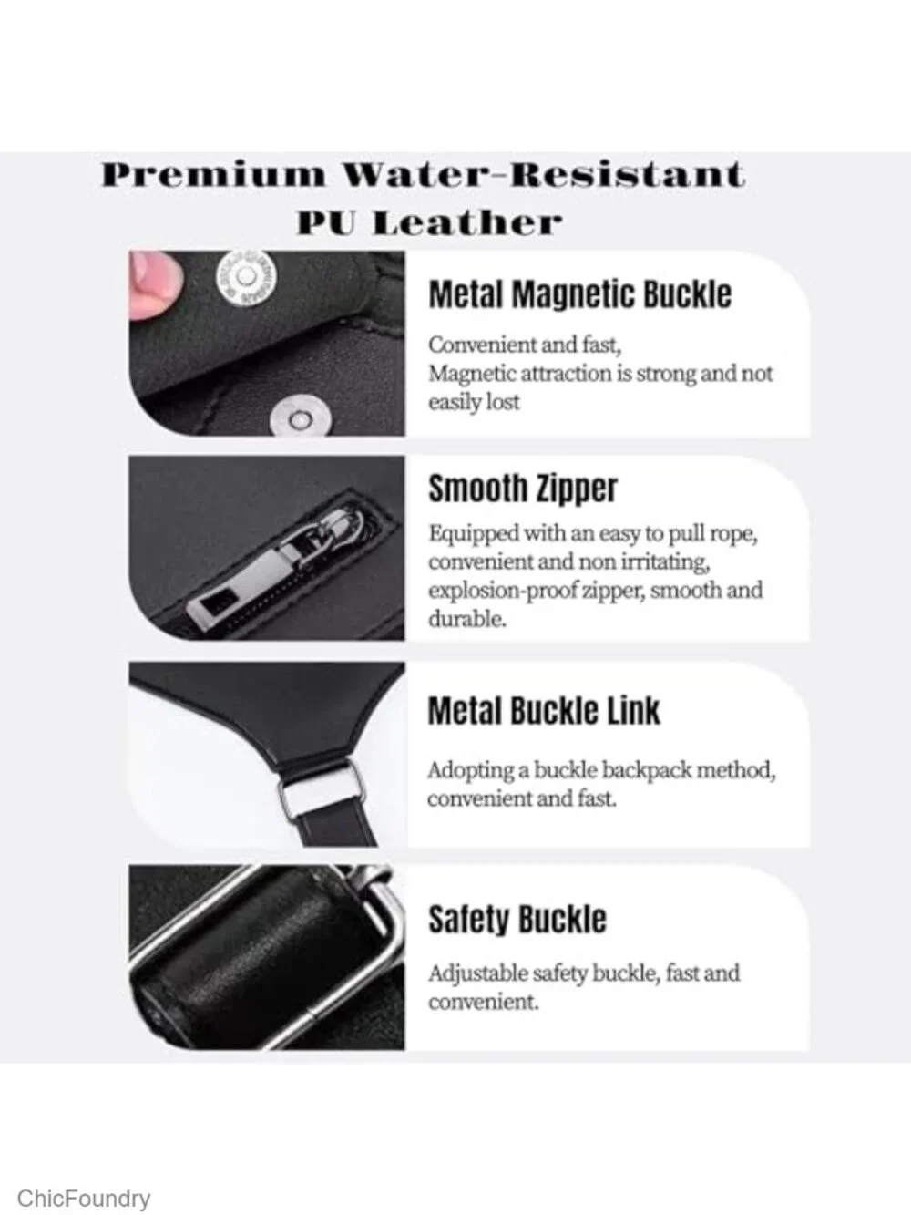 Tactical Anti-Theft Hidden Strap Wallet, Adjustable PU Leather Crossbody Bag
